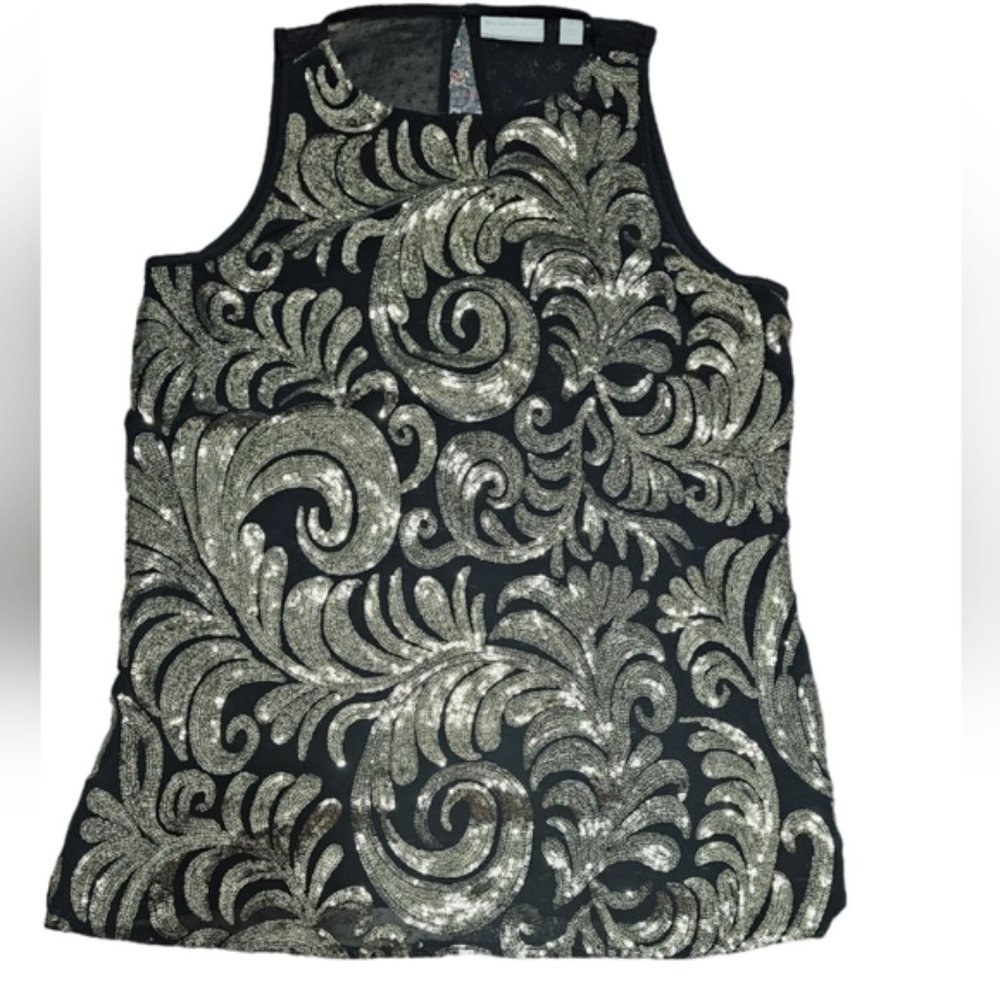 New York And Company Gold Sequin Tank XS